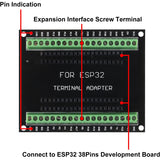 38Pins ESP32S ESP32 2.4GHz Dual Core WLAN WiFi + Bluetooth Microcontroller ESP-WROOM-32 Chip with Breakout Board for Arduino