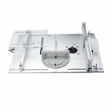 Router Table Insert Plate Workbench Circular Saw Flip Cover Plate W/ Miter Gauge Guide Aluminium Profile Fence Sliding Brackets