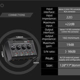 Audio Interface for Recording, Streaming and Podcasting with Dual RCA Inputs Eight Outputs AC12V 300MA Powered