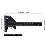 Woodworking Scriber Vernier Caliper Aluminum Alloy DIY Tool Home T Shaped Ruler Removable Professional Rustproof Marking