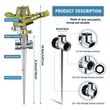 Garden Sprinklers 360Degree Automatic Rotating Lawn Sprinkler With Water Stop Rings Adjustable Pulsating Sprinklers 4Pcs