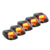 5x 12LED Smoked Cab Roof Top Marker Running Clearance Warm Light For Ram for Truck Lorry Roof Top Marker Running Warm Light