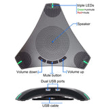 Conference Speaker And Microphone, 360° Omnidirectional Microphone With USB Hub And Intelligent DSP Noise Reduction