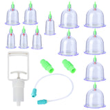 12pcs Chinese Cupping Therapy Set Traditional Biomagnetic Vacuum Cupping Therapy Cup Healthy Body Suction Therapy Massag