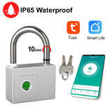 Tuya Fingerprint Padlock Smart Door Lock Garage Gates Anti-theft Padlock large 10mm Stainless Steel Remote Authorization Unlock