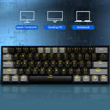 61 Keys Mini Portable 60% Mechanical Gaming Keyboard Red Blue RGB USB Hot-Swappable Switch Backlit for Tablet Desktop