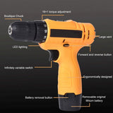 Electric Cordless Drill 12V Mini Electric Drill Multi-function Rechargeable Electric Drill with Rechargeable Lithium-Ion Battery