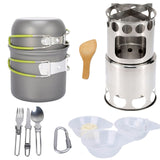 Outdoor Camping Cooking Kit  Aluminum Camping Cookware Set Water Kettle Pan Pot Travelling Hiking Picnic BBQ Tableware Equipment