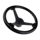3 Spoke Boat Marine Silver Hard Steering Wheel with Black Alloy Grip