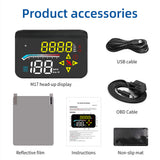 M17 HUD Head Up Display OBD2 GPS Dual System Windshield Speed Projector Auto Car Security Alarm Electronic Accessories
