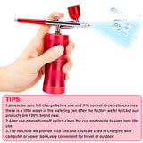 Cordless 0.3mm Mini Airbrush Nano Fog Spray USB Portable Red Black For Face Art Paint Hyperbaric Oxygen Injection SPA Household