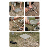 Outdoor Charcoal BBQ Grill Net With Folding Legs For Camping Beach Picnic Meat Food Barbecue Grate Desk Tabletop