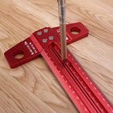300/400mm Aluminum Alloy Woodworking Marking T-Ruler Scriber Square Hole Scribe Precision Marking Gauge Rules Measuring