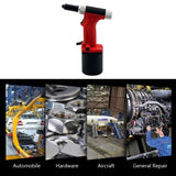 Pneumatic Rivet Gun Air Riveter with 3/32 Inch 1/8 Inch 5/32 Inch 3/16 Inch Rivet Nuts for Metal Automotive Aluminium Alloy