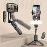 New Q09 Bluetooth Selfie Stick Sports Handheld Stabilizer Telescopic Tripod Comes With Detachable Fill Light