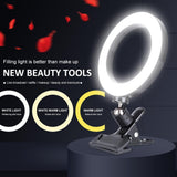 20cm Fill Ring Light For Mobile Phone Computer Brightness Adjustable Selfie Lights Live Broadcast Video Fill Light Beauty