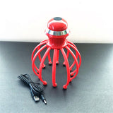 Upgraded Head Massager Electric Manual Dual-use Rechargeable New Steel Ball 12 Claw Head Massager Red