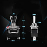 Heavy Duty Rocker Toggle Switch 15A 250V 20A 125V SPST 2 Pin ON/OFF Switch Metal Bat Waterproof Boot Cap Cover - 5 Pack