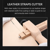 Adjustable Leather Straps Cutter Leather Belt Cutting Tool Wooden Leather Strips Cutter DIT Hand Leathercraft Tools