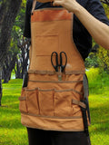 Outdoor Cooking Aprons Multifunctional Camping Garden Tool Apron Canvas Unisex Multi-Pocket Tool Apron For Woodworking Painting