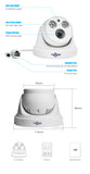 HC615-P-3.6 5MP 1920P POE IP Camera H.265 Audio Dome Camera ONVIF Motion Detections For PoE NVR App View