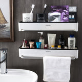 Bathroom Accessories Racks Wall-Mounted Free-Perforation Toilet Shower Room Towel Rack Kitchen Vanity Multi-Function Storage