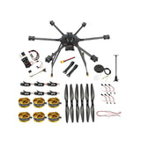 DIY T850 850mm 6-Axle Carbon Fiber Frame Kit 4108 380KV Brushless Motor 40A ESC AT10 Radio W/ 2-Axle Assembled Brushless Gimbal