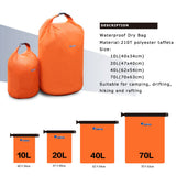 70L Waterproof Dry Bag Large Capacity Pouch Dry Bag Pack for Camping Drifting Swimming Rafting Kayaking River Trekking Bags