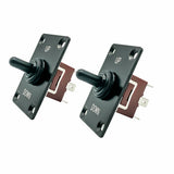 Marine Boat Yacht Trim Tab 3-Way (On)-Off-(On) Momentary Toggle Switch with Aluminum Panel  DC 12V  2pcs