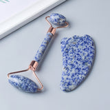 Jade Facial Roller Guasha Sets Natural Crystal China Traditional Massage Stones Home Diy Spa Tools for Skin Health Care Slimming