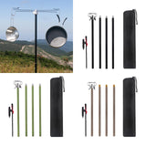 Camping Lantern Stand Folding W/ Ground Nail Lightweight Garden Planter Hanger Aluminum Alloy Rod Lamp Pole for Backpacking BBQ