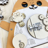 Baby Toy Busy Board Montessori Basic Life Skills Toys Cartoon Owl Cat Early Education Fun Training Cognitive Toys Kid Xmas Gift