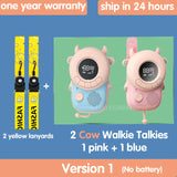 Wireless 2Pcs Kids Walkie Talkie with Lanyards Outdoor 3KM Interactive Toy Transceiver Flashlight Interphone Gifs for Boys Girls