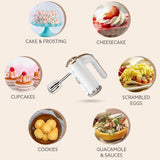 SOKANY 5 Speed Electric Hand Mixer For Baking With Storage Pedestal Handheld Whisk For Kitchen Baking Cake Egg Cream EU Plug