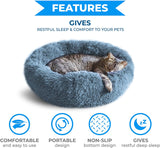 Round Cat Bed Dogs Bed House Kennel Pet Mats Soft Long Plush Mat Pet Warm Basket Cushion Cats House Sofa Machine Wash Kennel