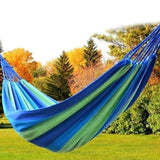 2021 Portable Outdoor Garden Hammock Hang BED Travel Camping Swing Canvas Stripe 1-2 Person Portable Hanging Bed Dropship