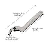 19-51mm Adjustable Hook Wrench C Shaped For Nut Shock Absorber For Slotted Retaining Rings Hand Tools
