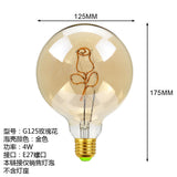 Antique LED bulbs Creative Soft light rose modeling Decorative lamp Spherical warm light Personalized retro lamp E27 4W