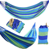 Striped Hammock For Camping Outdoor Leisure Bed Thickened Canvas Hanging Bed Sleeping Swing Hammock With A Handy Carry Bag