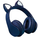Cat Ear Headphones, LED Lights Computer Headphones, Headset Bluetooth 5.0 Headphones, Support TF Card