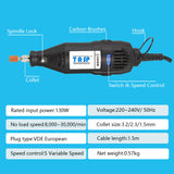 130w Electric Rotary Tool Variable Speed  Mini Drill Dremel Style Power Tools Engraving Drilling Polishing Machine for Diyer
