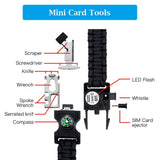 Muliti Outdoor tools Survival Bracelet with SOS Led Light Paracord Braided Rope Camping hiking Emergency Compass Whistle tools