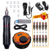 Professional Rotary Tattoo Machine Kit Mini Power Tattoo Pen Set with 10pcs Cartridges Needles for Tattoo PMU Studio Supplies