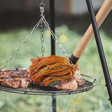 1 Pack Grill Basting Mop Wooden Long Handle with 9 Extra Replacement Heads,BBQ Basting Mop for Grilling Barbecue Cooking