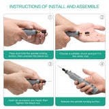 5 Speed Cordless Electric Mini Grinder Rotary Tool Drill Kit Accessories Set 12V 3000/6000/9000/12000/15000 RPM Engraving