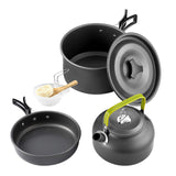 Camping Cookware Kit Outdoor Aluminum Cooking Set Water Kettle Pan Pot Travelling Hiking Picnic BBQ Tableware Equipment