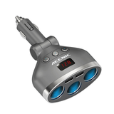 1 to 3 Sockets DC 12/24V Car Cigarette Lighter Socket Splitter Hub Dual USB Car Charger Power Adapter with On/Off Switch and