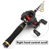 1.65m Casting Rod and Reels Carbon Rod Baitcasting Reel Travel Fishing Rod Set with Full Kits Carrier Bag feeder rod full kit