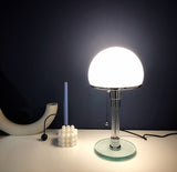 Nordic Chrome White Hemisphere Glass Metal Table Lamp Home Bedside Desk Lamp Art Fixture LED Suspension Lamps TA104