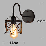 Loft American Iron Black Lampshade Wall Lamp Vintage Cage Guard Sconce Loft Lighting Fixture Modern Indoor Lighting Wall Lamps